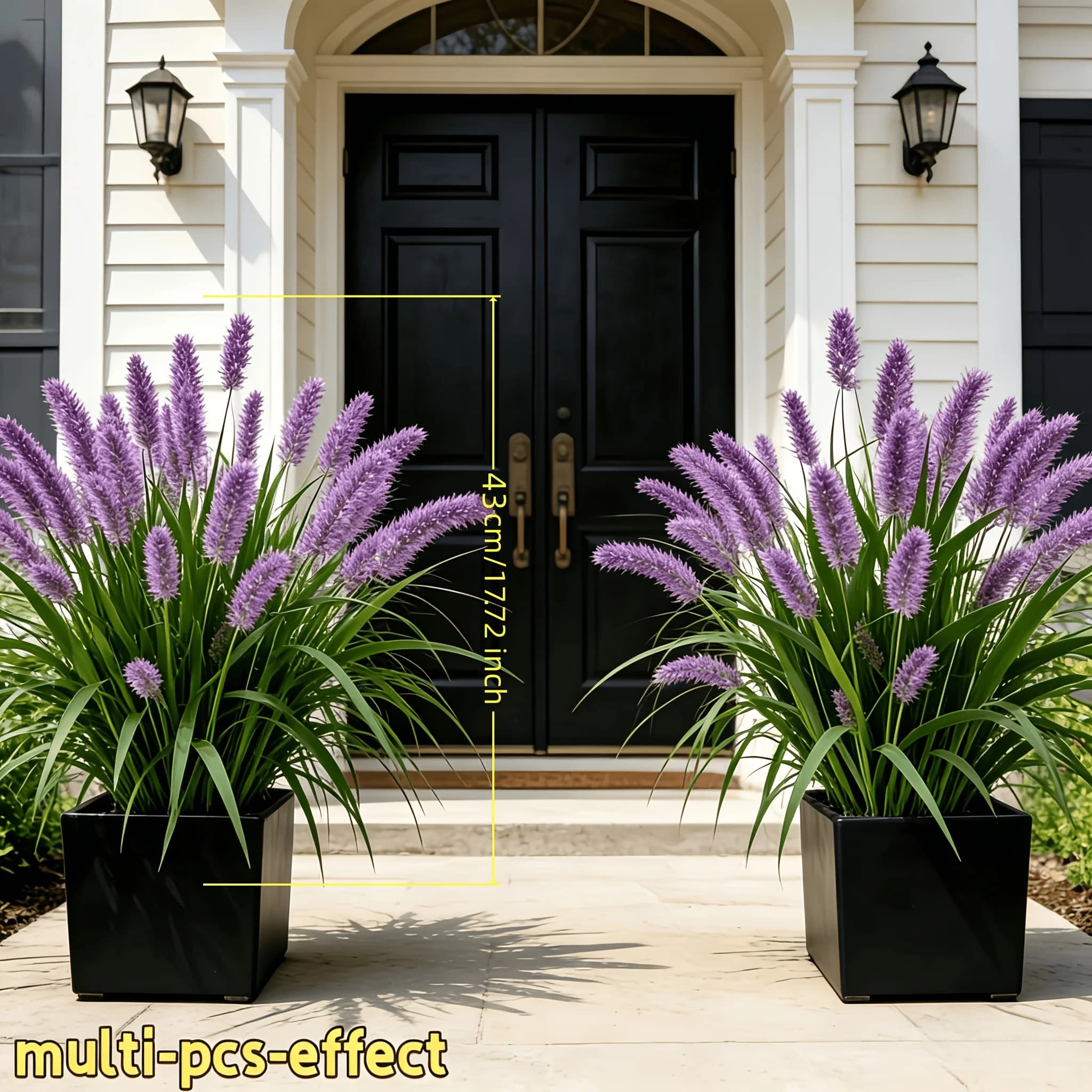 5-Piece Set (Excluding Vase) of High-End Artificial Dog Tail Grass, Suitable for Garden Floral Decoration, Courtyard Terrace, Outdoor Fence, Garden Border, Shop Window, Uv-Resistant, Suitable for Wedding Decoration, Artificial Green Plant Decoration, Maintenance-Free, No Need for Potting