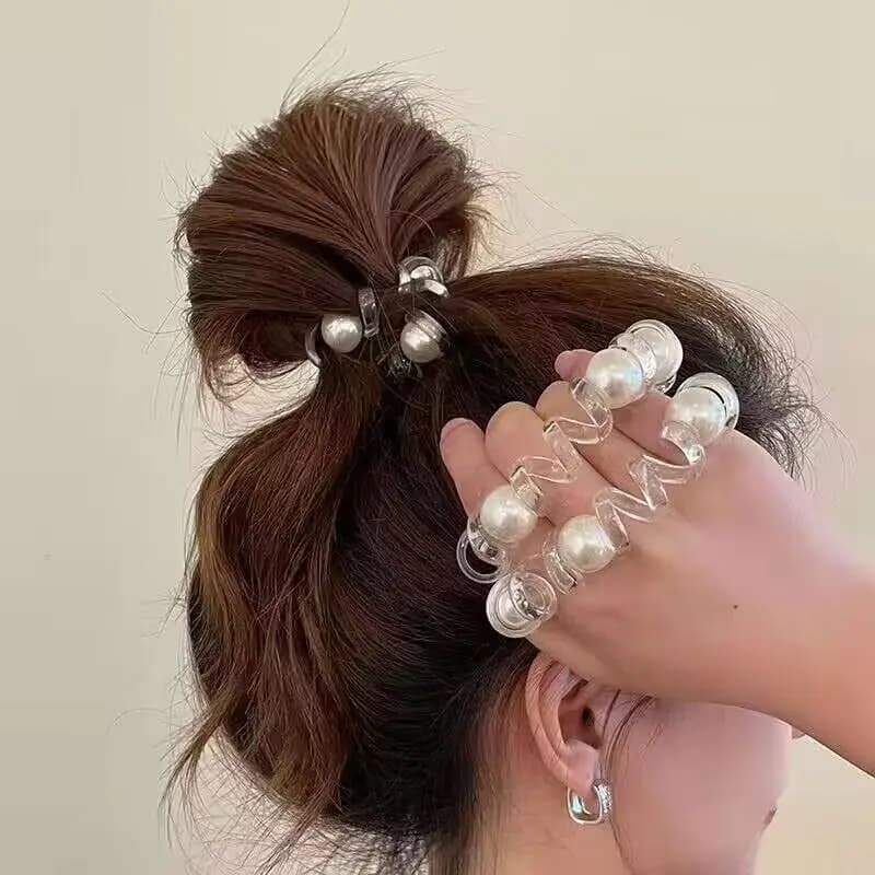 Linea telefonica Perla Anello per legare i capelli Scrunchies Perline Filo Fasce elastiche per capelli Fascia per coda di cavallo Accessori per capelli da donna in gomma