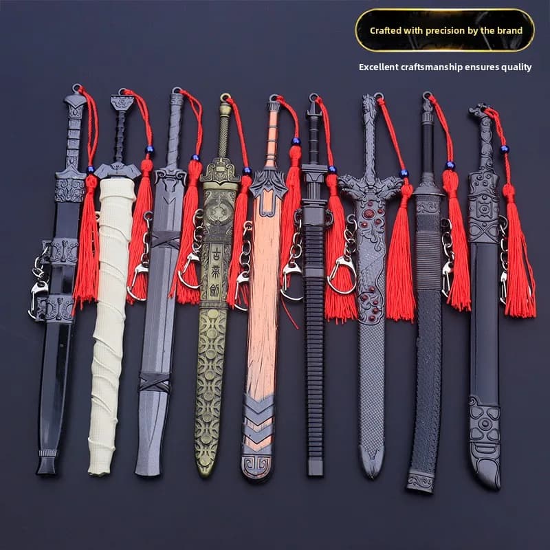 Spada Antica in Metallo Xuan Iron, Spada dell'Imperatore Antico, Spada Sacra, Coltello Invernale con Ricamo a Punto Croce, Chiusura a Drago, Giocattolo da Collezione