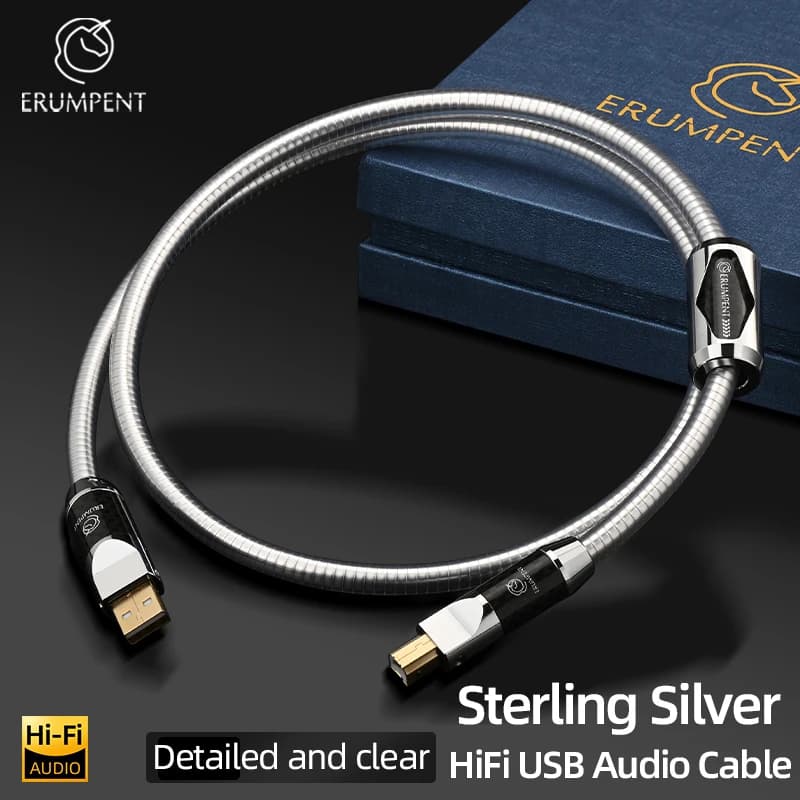 Cavo audio USB Hi-Fi Pure Silver 2.0 Cavo AUX da tipo A a tipo B per scheda audio per auto Cavo USB HiFi DAC tipo AB C-C
