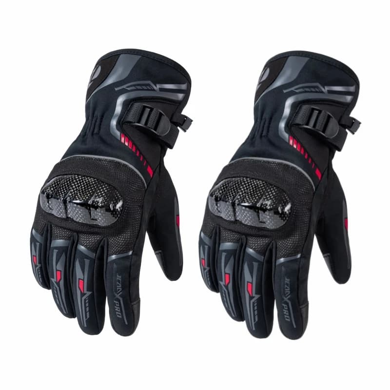 2025 New Men Women Winter Warm Waterproof Motorcycle Gloves Anti-Slip Windproof Carbon Fiber Protective Shell Motorbike Gloves