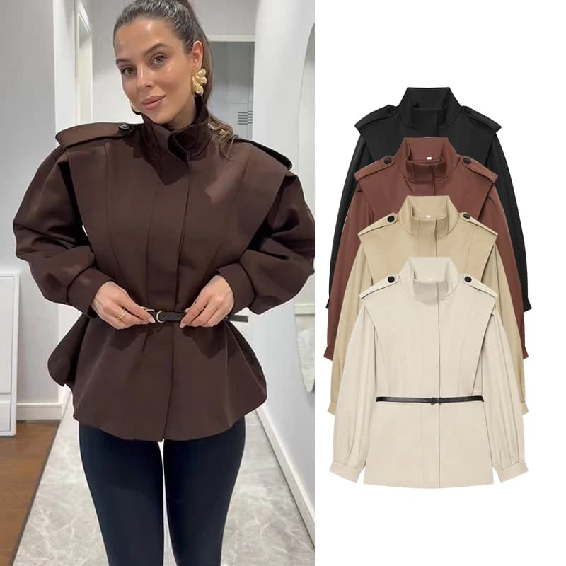 Autumn Women's New Jackets 2026 New Fashion Slim Belt Elegant Young Women's Jackets Coats Chic Street Holiday Autumn Coats