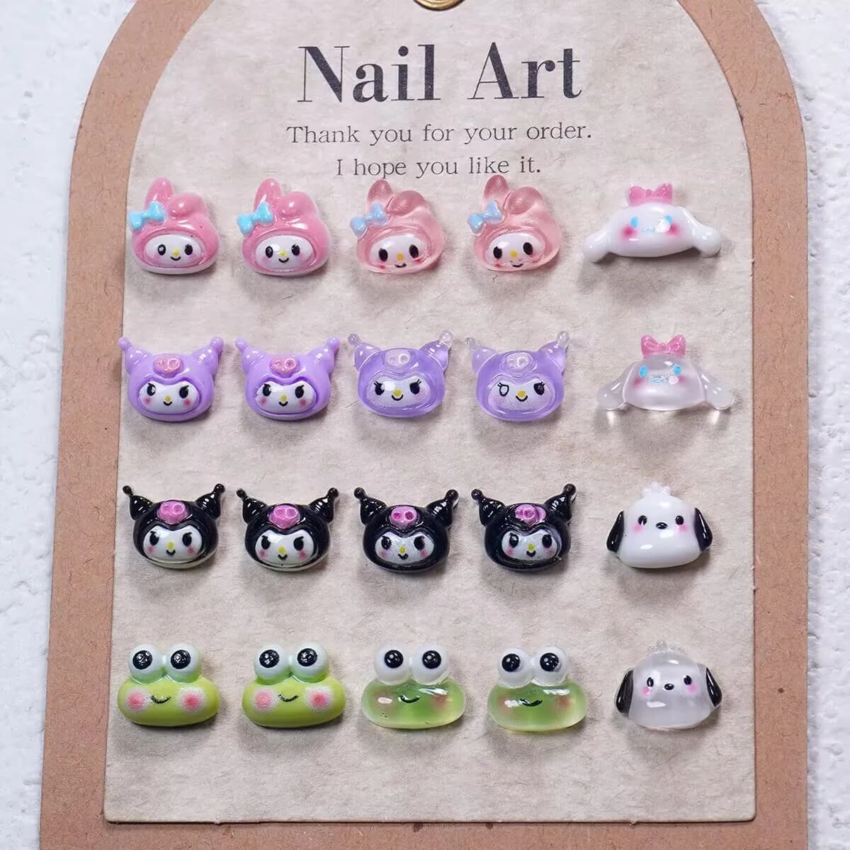 20 Pezzi Decorazioni per Unghie My Melody Kuromi Pochacco, Strass 3D per Manicure e Nail Art