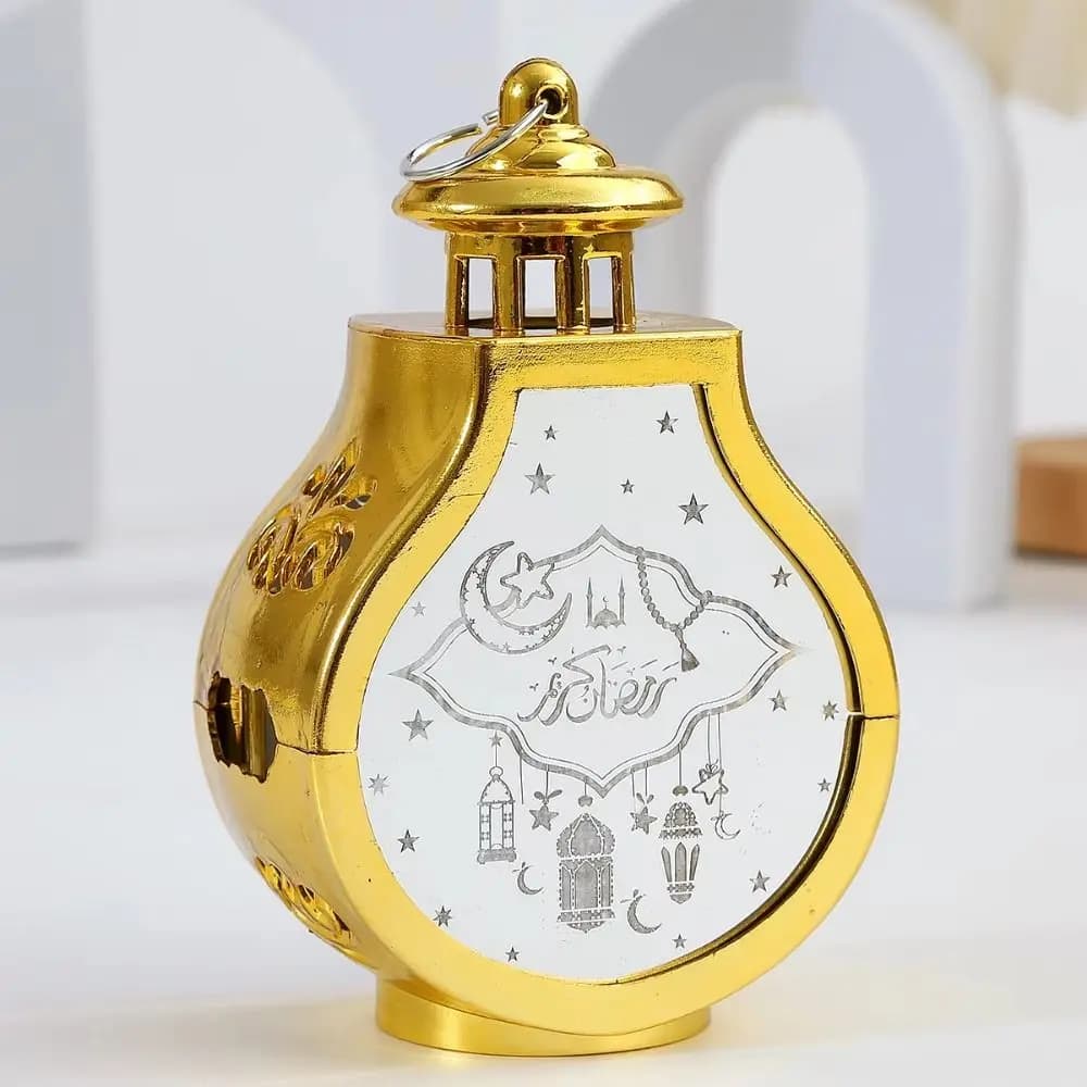 Portacandele Creativo a Forma di Pera, Lanterna LED Retrò Vintage, Lampada a Candela Elettronica a Batteria con Stelle e Luna