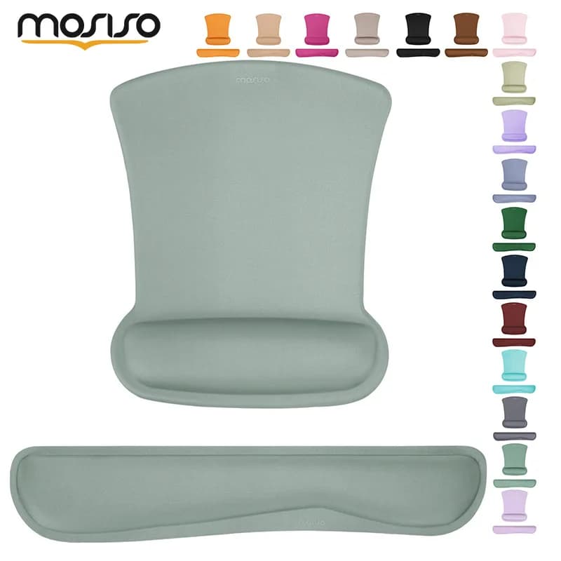 Supporto per poggiapolsi per tappetino per mouse e set di tastiera Tappetino per mouse ergonomico Base antiscivolo Sollievo dal dolore per casa/ufficio e cuscino facile da digitazione