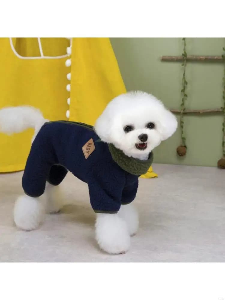 Dog Warm Fleece Coat with Leash Hook Cold Weather Outerwear for Outdoor Walking 55KF