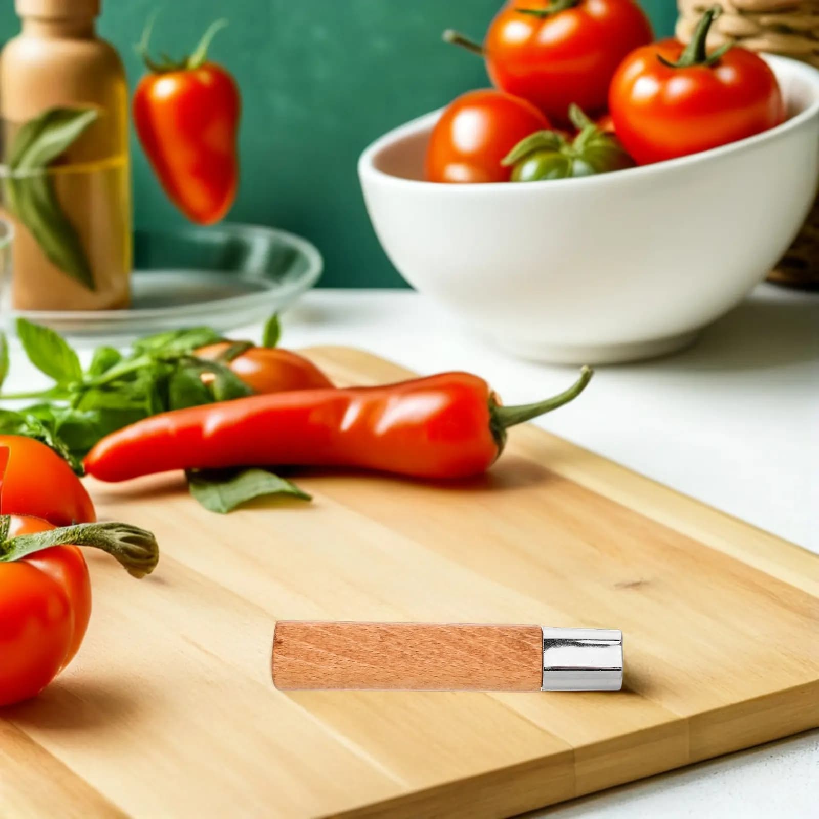 2 Pezzi Manico di Ricambio per Coltello da Cucina in Legno di Palissandro 4.60x0.90x0.71in, Materiale Fai-da-te per Coltelli, Design Ergonomico per Utensili da Taglio