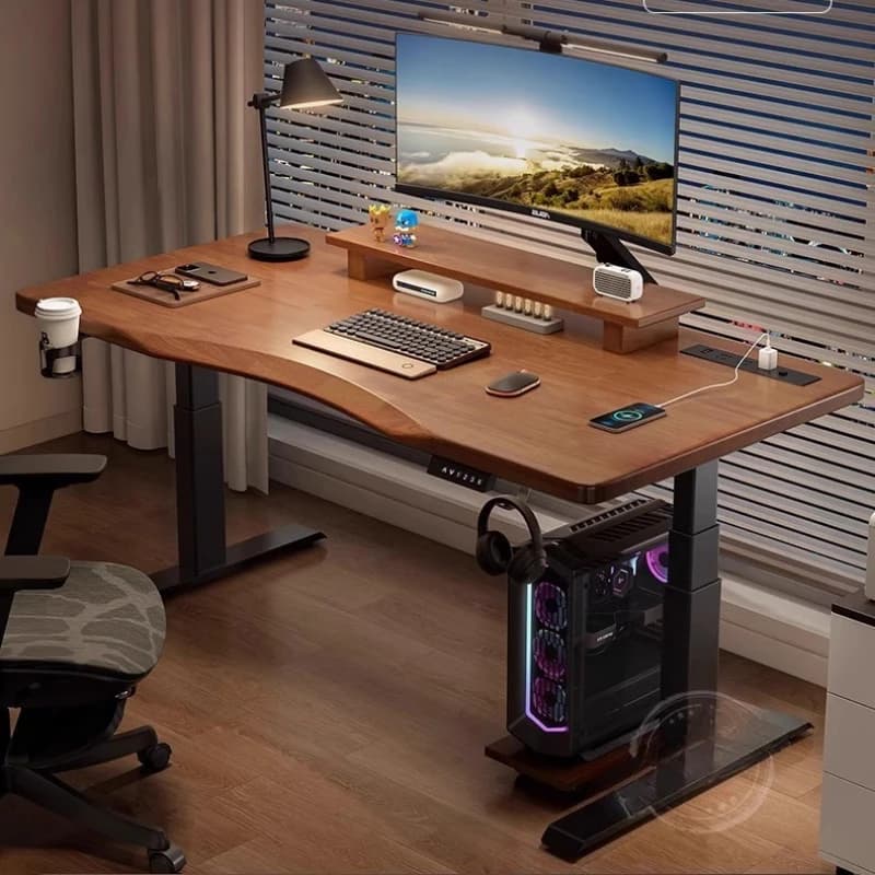 Tavolino con regolazione dell'altezza della scrivania in noce Tavolo turistico Tavolo da scrivania da ufficio Tavolo per macchine Mobili Stream Deck Lato portatile portatile
