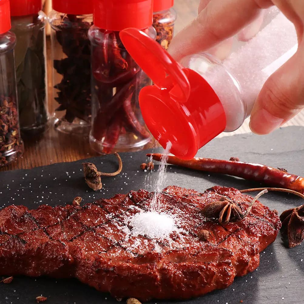 Set di 8 Bottiglie Portatili per Condimenti, Barattoli Ermetici Antipolvere per Spezie, Sale e Pepe, Ideali per Cucina, Barbecue e Campeggio