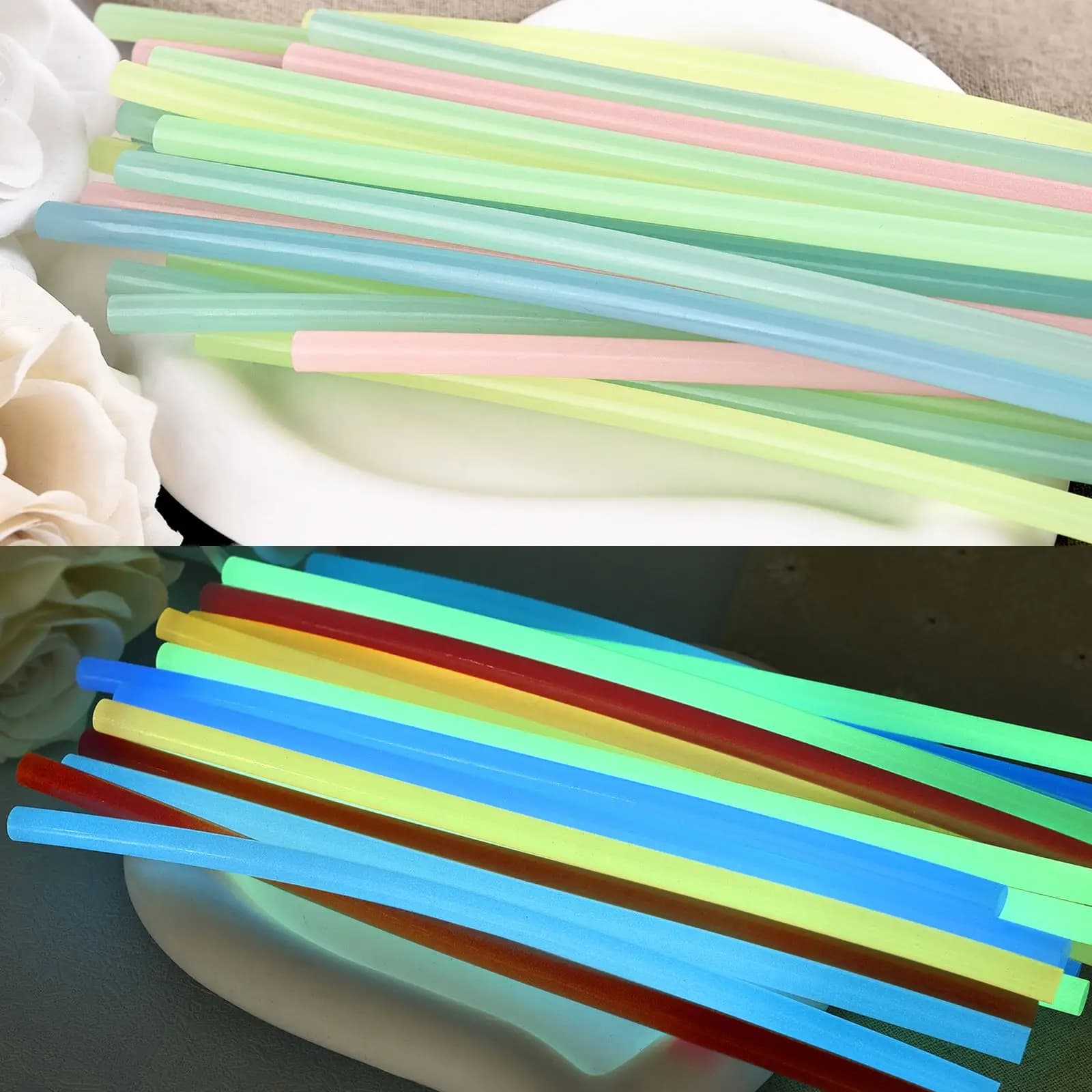5 pezzi di colla a caldo luminosa bastoncini di cera sigillante traslucida a luce fluorescente per la decorazione notturna nottilucente del timbro sigillante fai da te