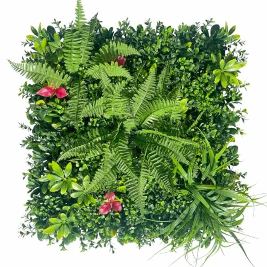 Pannelli di Erba Artificiale per Sfondo: 20X20 Pollici, 12 Pezzi, Pannelli di Bosso Verde Anti-UV per Pareti Verdi Interne ed Esterne