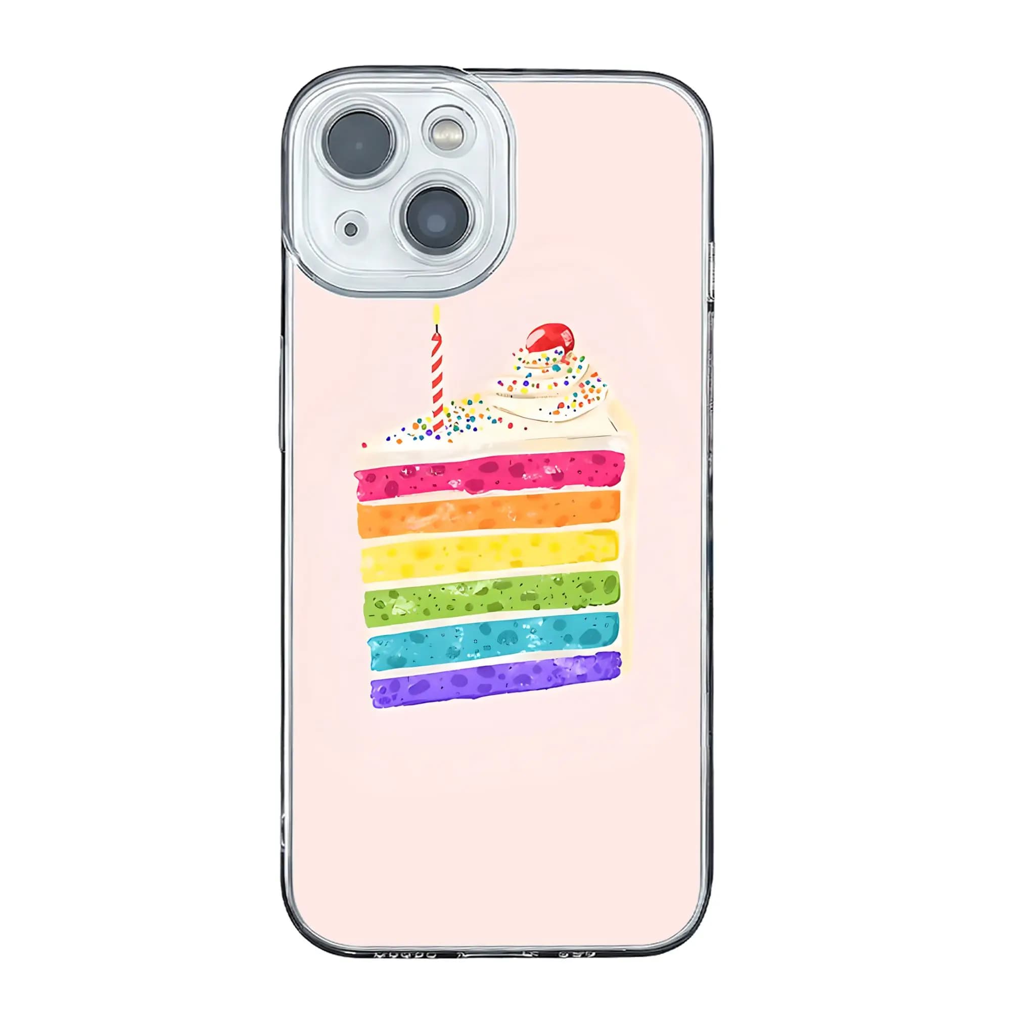 Cover anti-collisione Rainbow Cake Slice per iPhone 17 16 15 14 13 12 11 Pro Max