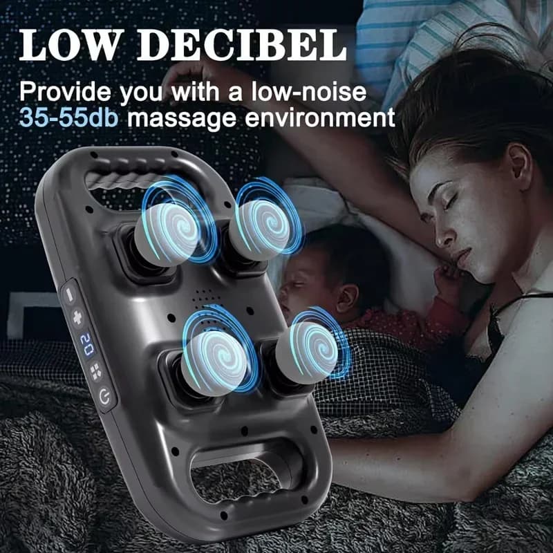 4 Head Professional Massage Gun Electric Massage for Deep Fabrics Instrument for Muscle Orbit Gun to Relieve Shoulder and Back Voltage
