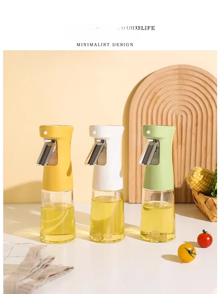 Tlife Spruzzino Olio da Cucina per Friggitrice ad Aria, Nebulizzazione Quantitativa, Utensile da Cucina per Uso Domestico, Moderno Semplice Stile Nordico in Vetro
