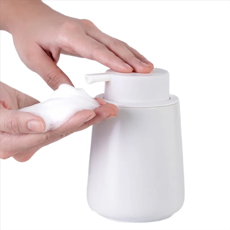 Dispenser di sapone ABRE, dispenser di sapone per le mani da 400 ml, dispenser di sapone in schiuma con testina, dispenser di sapone