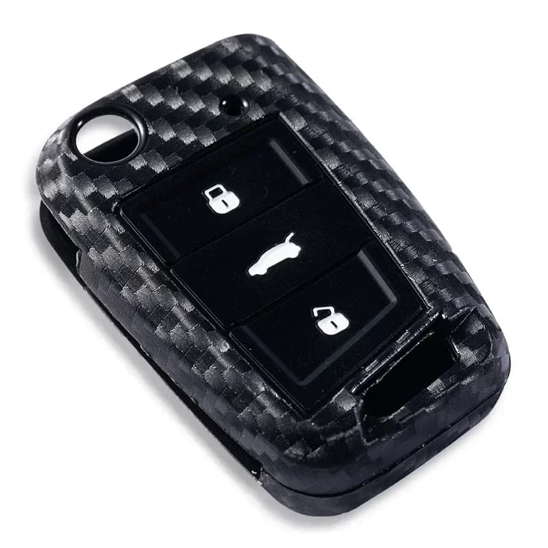 Carbon Fiber Style Car Key Case Cover For VW Volkseagen Passat B8 Magotan For Skoda Superb A7 Kodiaq For Seat