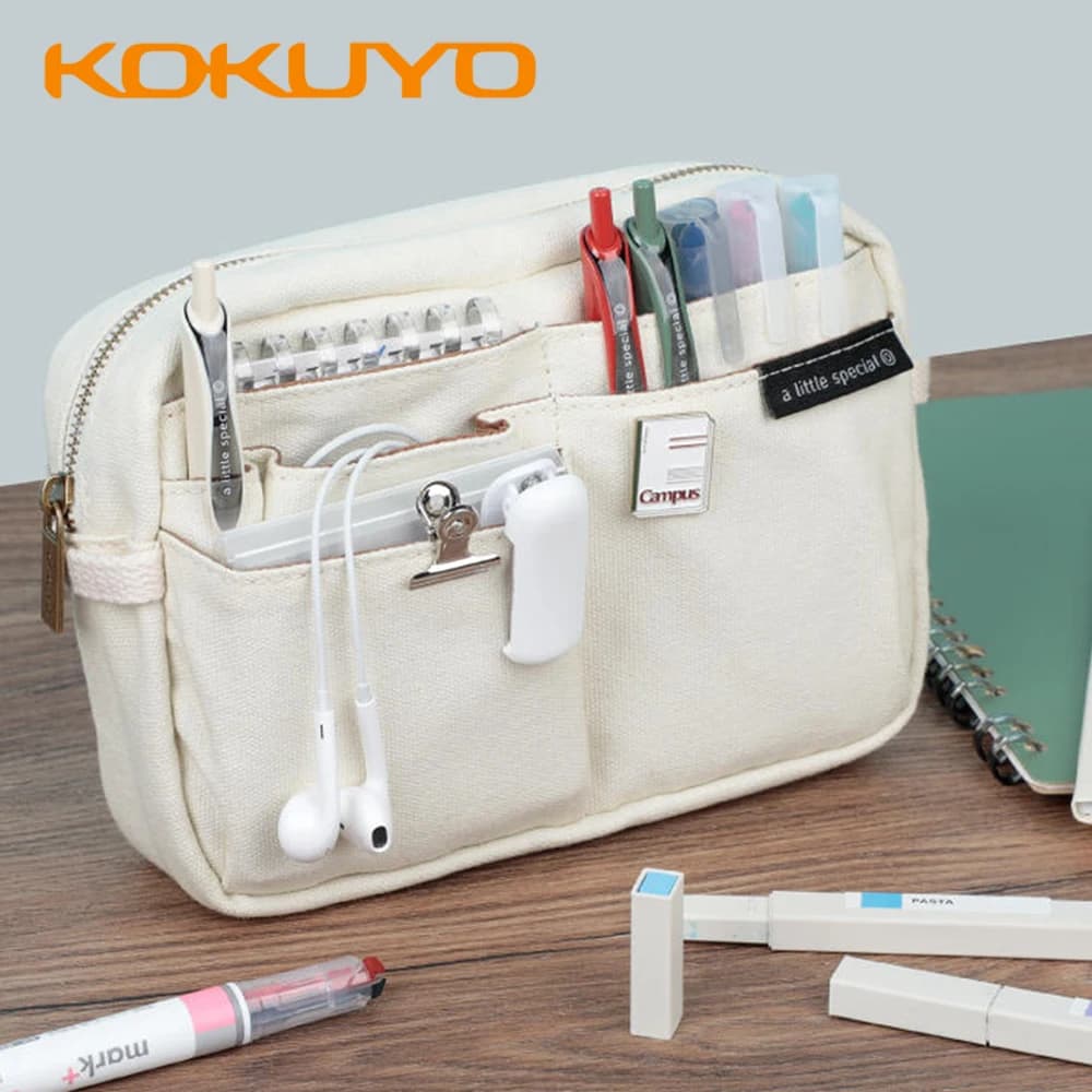 1 pz giappone Kokuyo astuccio WSG-BBS01R sacchetto di immagazzinaggio di cancelleria multifunzionale astuccio multistrato materiale scolastico per ufficio