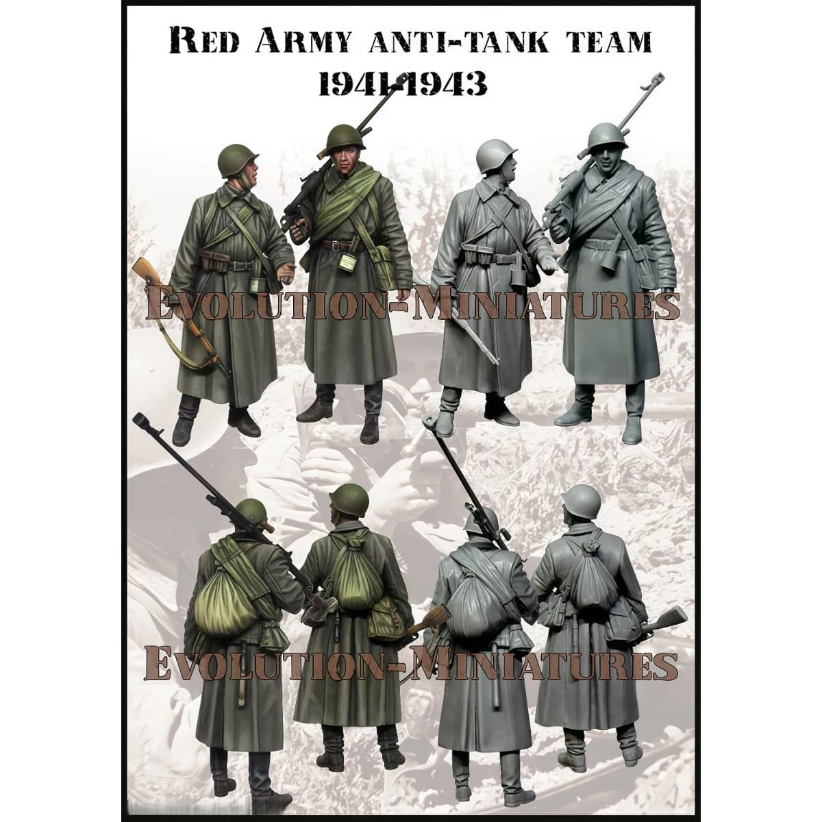 Kit modello non verniciato in resina 1/35, tema militare, squadra anti-tanzo dell'esercito rosso smontato e non verniciato GK