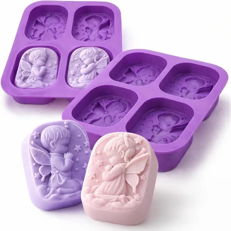Angel Silicone Mold For Soap Making Supplies Praying Fairy Baby Design Handmade Candle Lotion Bath Bombs Resin Ice Cube Cake