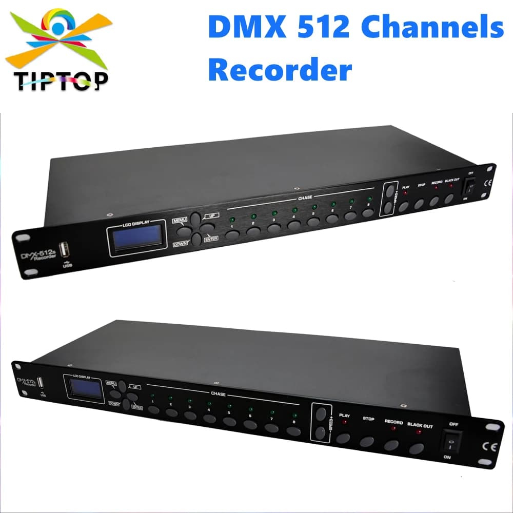 Registratore DMX TP-D1370 512 con Backup su USB, Download Programmi, Certificazione CE UL GB, Microfono e Dispositivo Audio, Luce da Palco TIPTOP