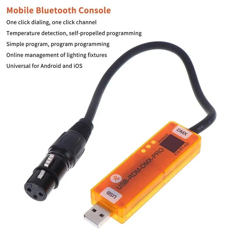 Wireless Stage Light DMX RDM Controller USB-RMD-DMX2.0, Mobile App Dialer Compatible With IOS Android Cell Phones