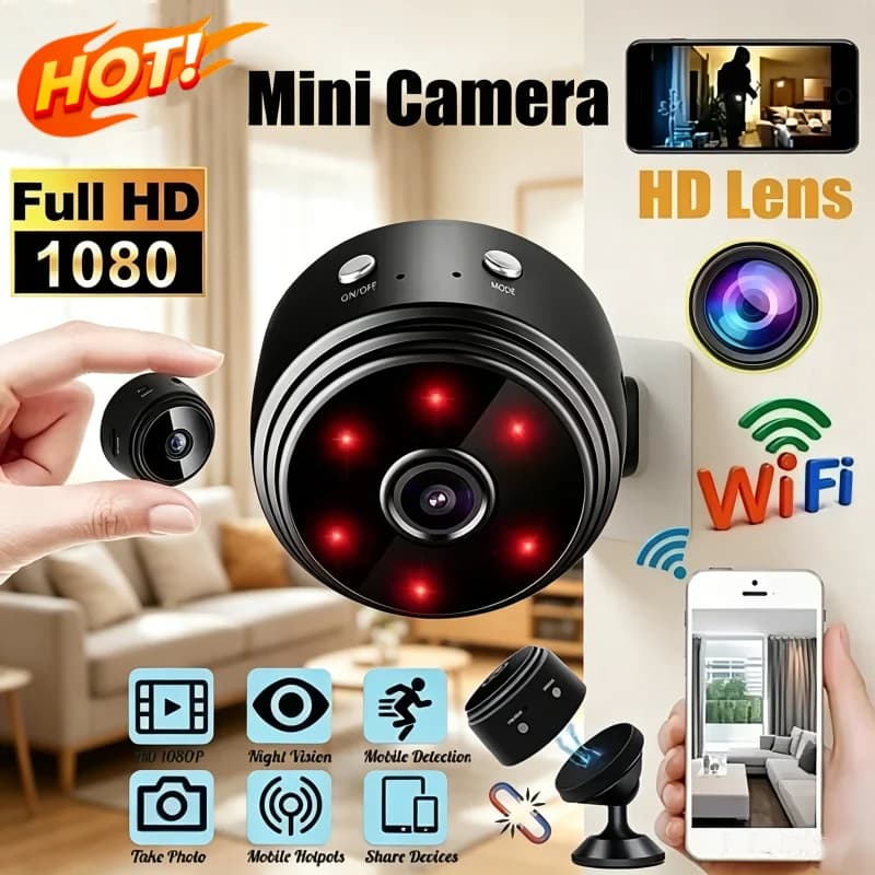 Mini A9 Wifi 1080p HD Security Camera Wireless Monitoring Security Protection Remote Surveillance Camcorders Window Camera