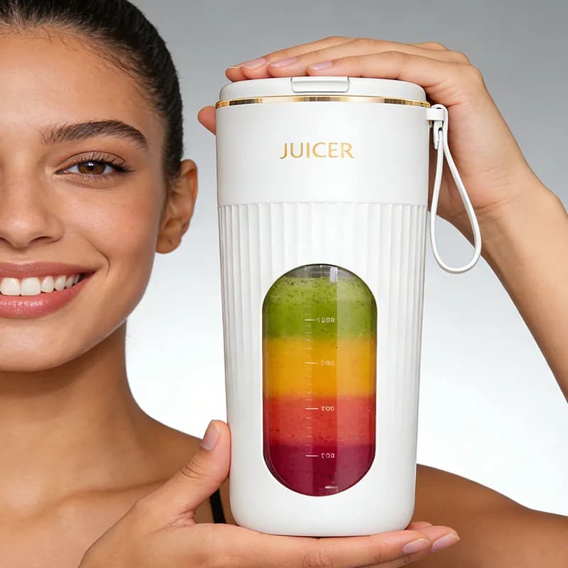 Small domestic juicer, USB charging, multifunctional juicer, mini portable blender for fresh juices, stainless steel blade