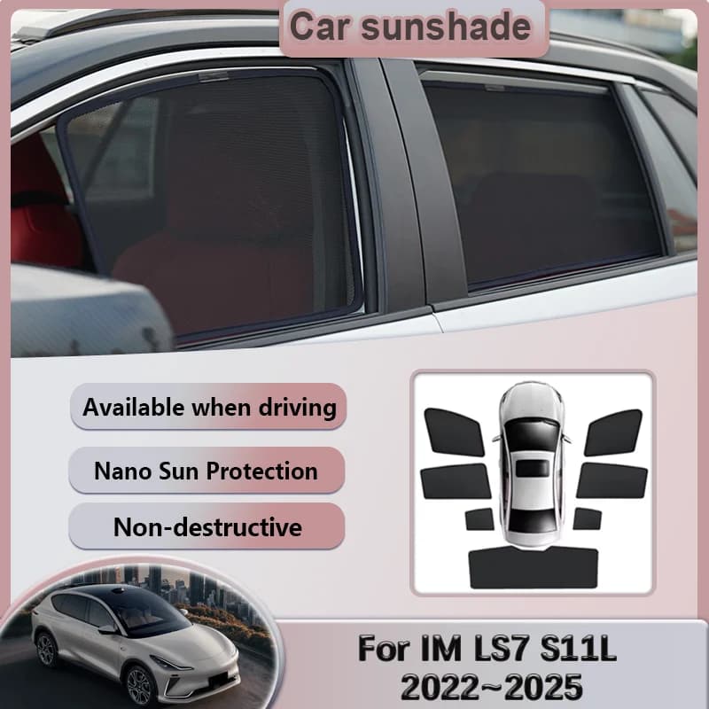 Car Sunshade For IM LS7 2022~2025 2023 S11L Windshield Privacy Mesh Curtain Heat Insulation Sunscreen Auti-UV Visor Accessories