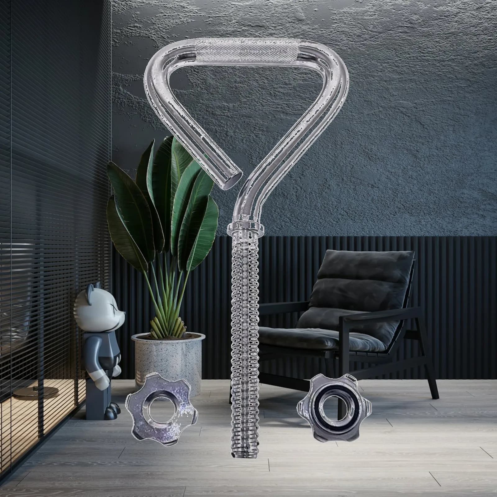 Portable Kettlebell Handle for Weight Plates Adjustable Dumbbell Converter Secure Steel Build
