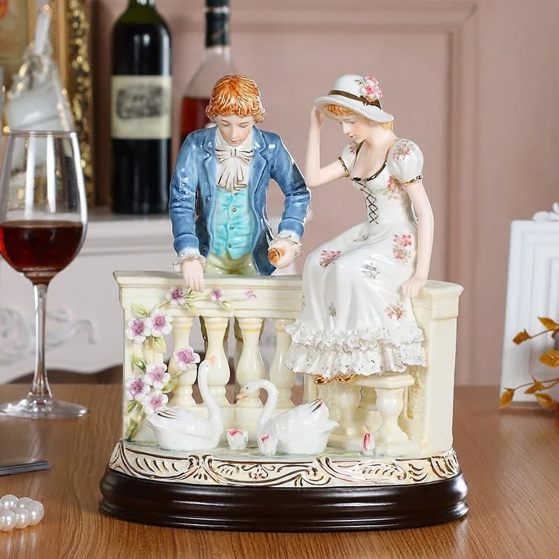 Cigno pendolare in ceramica per decorazione soggiorno, regalo di nozze