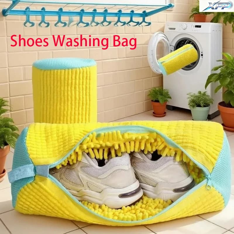 New Shoe Wash Shoes Bag Padded Net Laundry Protector Fluffy fibers Polyester Washing Shoes Machine Laundry Bag Drying Bags 1PCS!