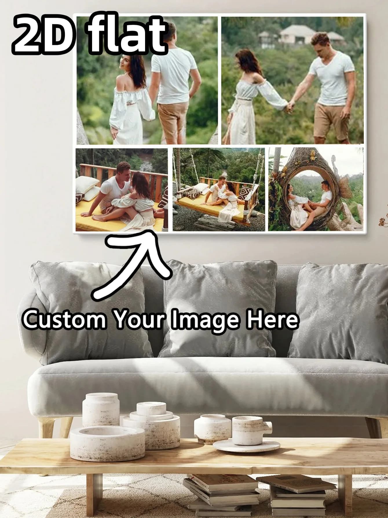1 pezzo di arte da parete personalizzata: immagini e testi multipli personalizzati, 20 * 30, memorabile, fai da te, regali perfetti per anniversari e uso quotidiano