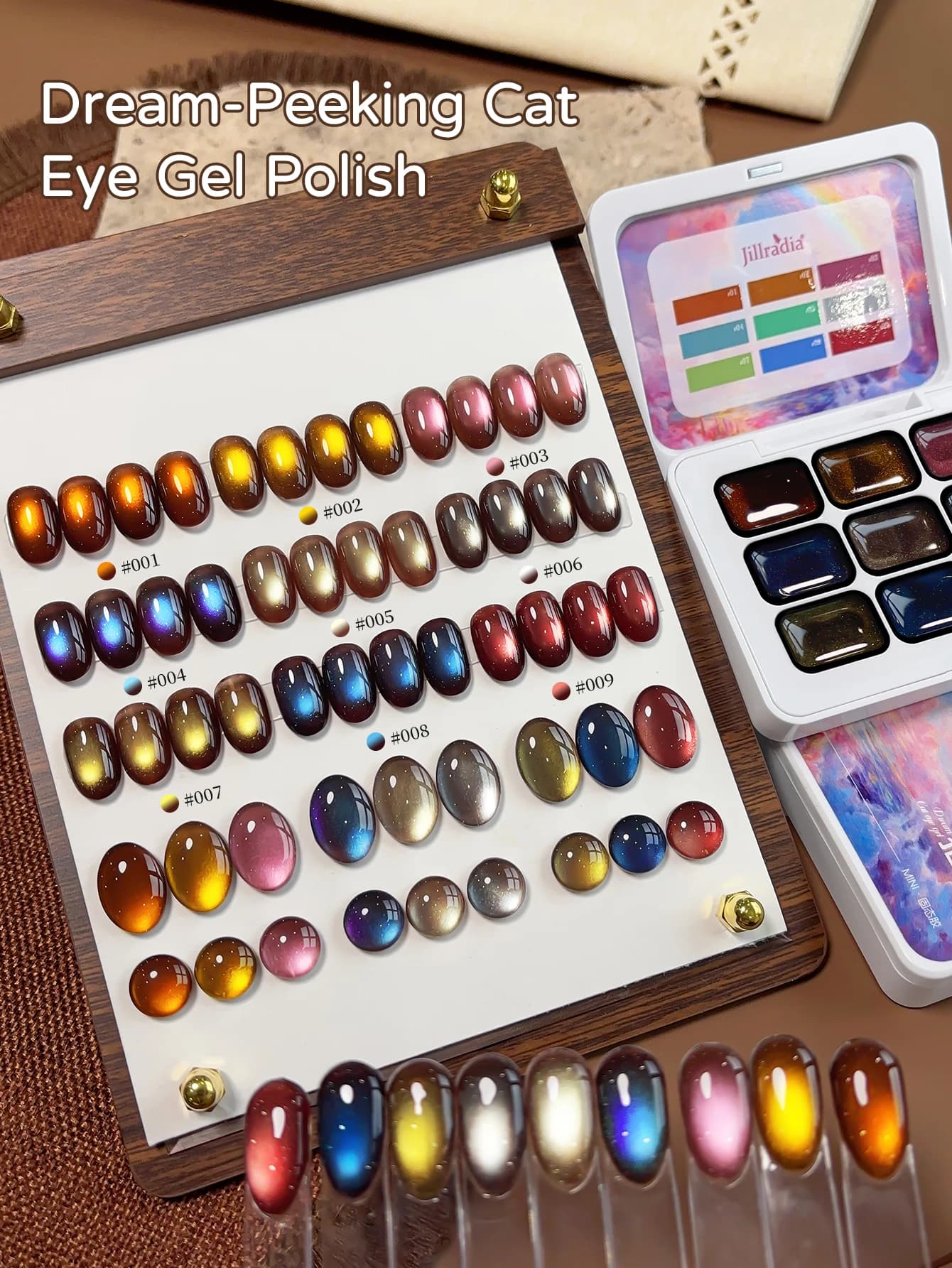 Jillradia 9-Girds Dream-Peeking Cat Eye patter gel smudges canned high saturation popular semi-solid nail polish gel nail salon