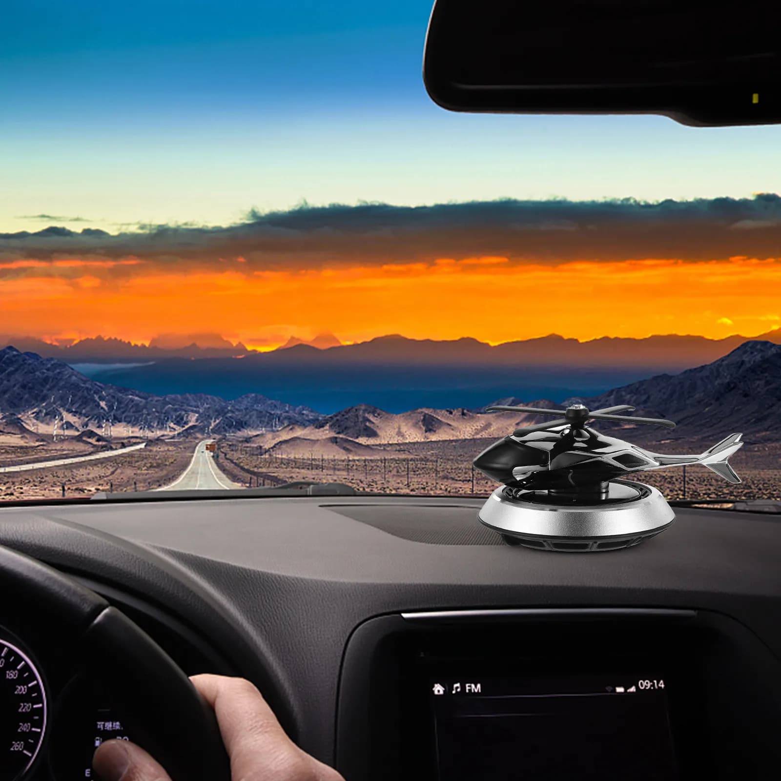 Diffusore di Fragranze Solare a Forma di Elicottero per Auto, Deodorante per Cruscotto, Decorazione Interna, Dispenser di Aromaterapia