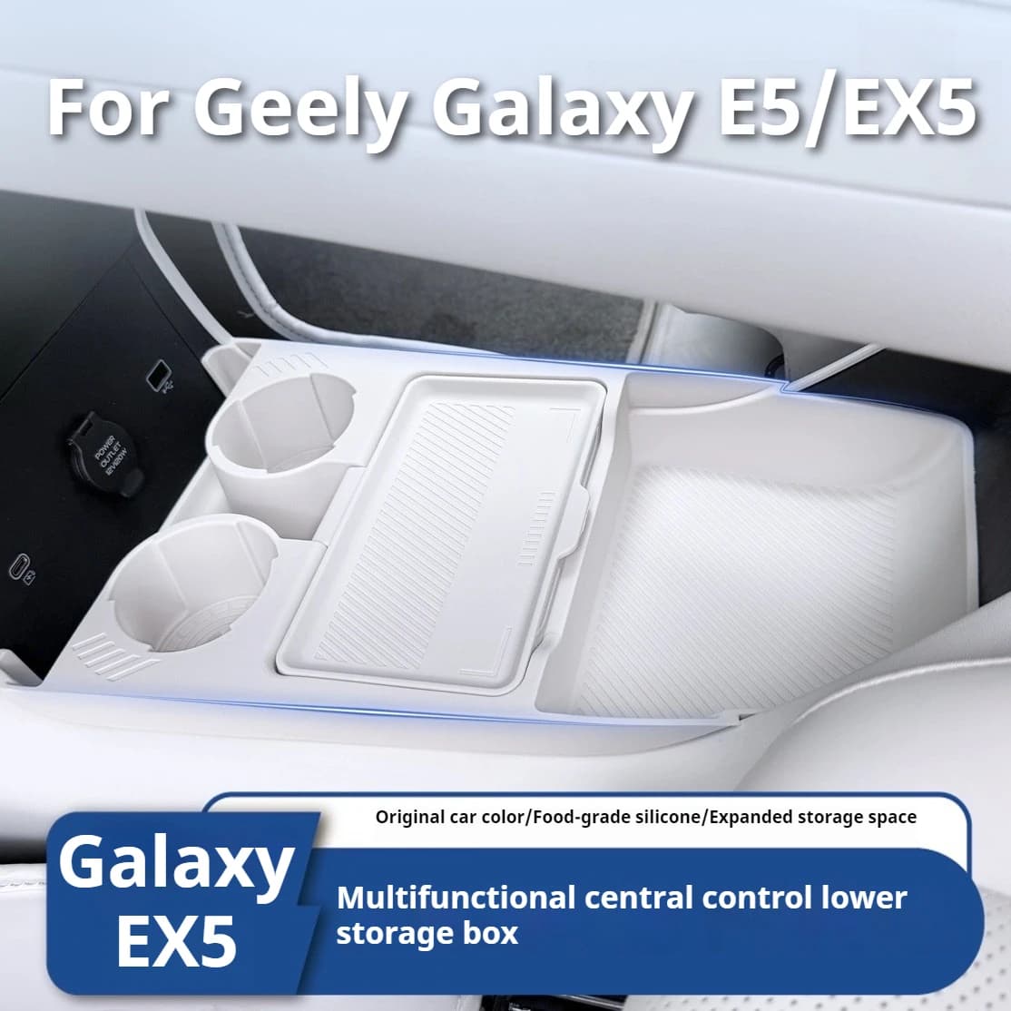 Per Geely Galaxy E5/EX5 scatola portaoggetti per console centrale auto scatola bracciolo organizzatore strato inferiore modifica decorazione interna