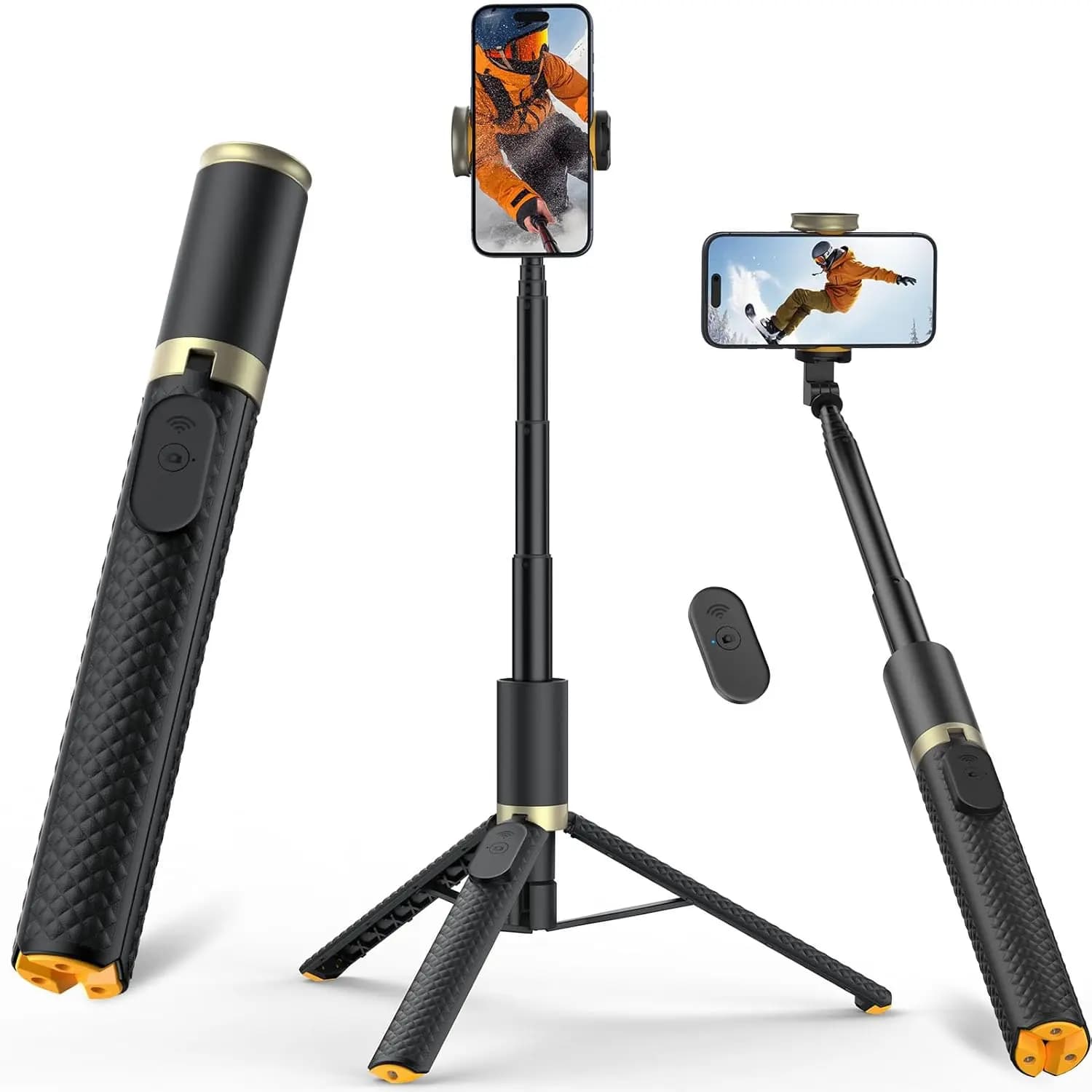 160CM Phone Tripod & Selfie Stick, Tripod for IPhone with Remote, Portable, Lightweight Travel Stand for Selfies Video