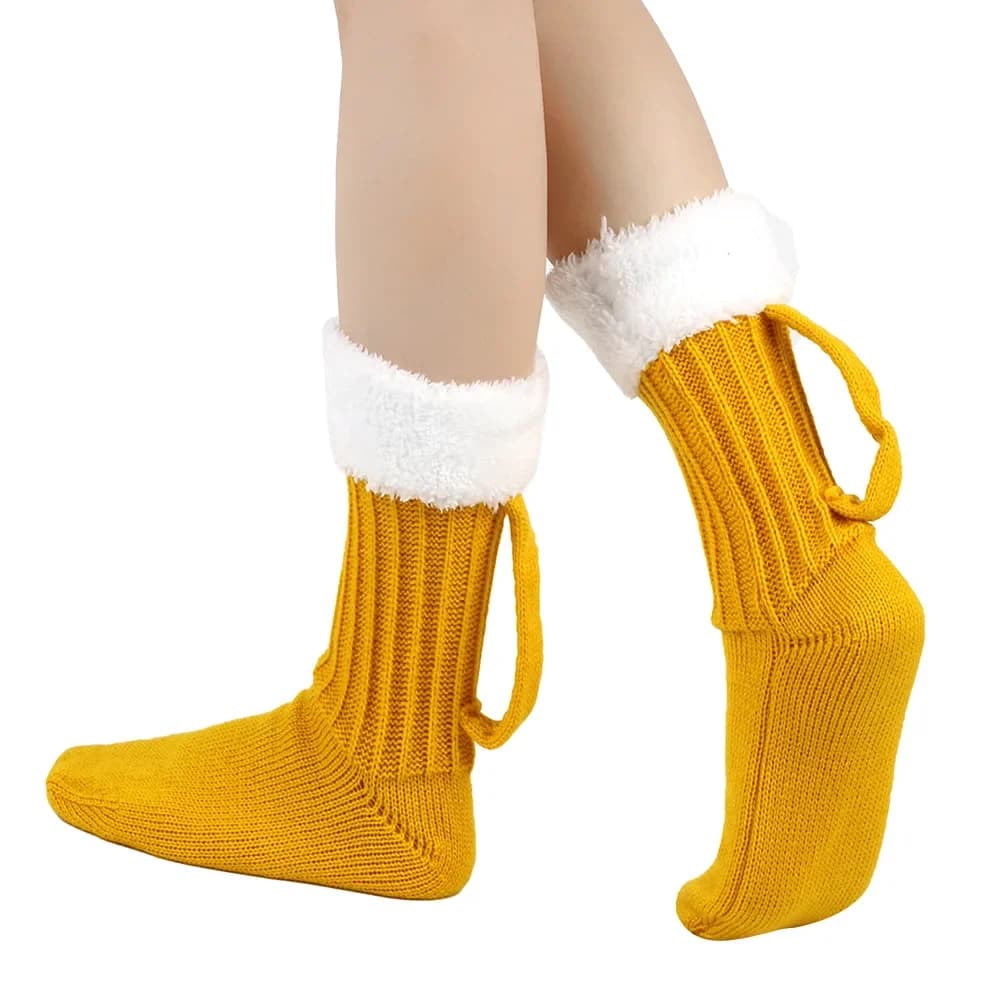 Calzino soffice sfocato da donna inverno caldo peluche antiscivolo casa che dorme pavimento femminile pantofola termica calzino tazza di birra 3D regalo di Natale