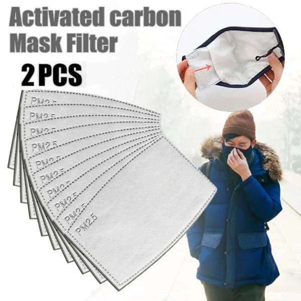 2PCS Maschera Elemento Filtrante PM2.5 N95 5 Strati Filtro A Carbone Attivo Maschera Usa E Getta Respirazione Inserto Protettivo Bocca Maschera Filtro
