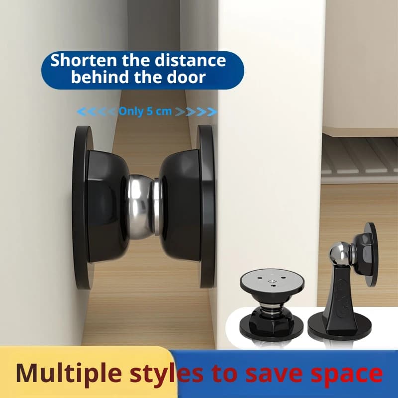 ‌Noise-Reducing Silicone Door Stopper – Strong Magnetic Touch Lock, Anti-Collision Design for Home, Hotel & Stall Doors‌