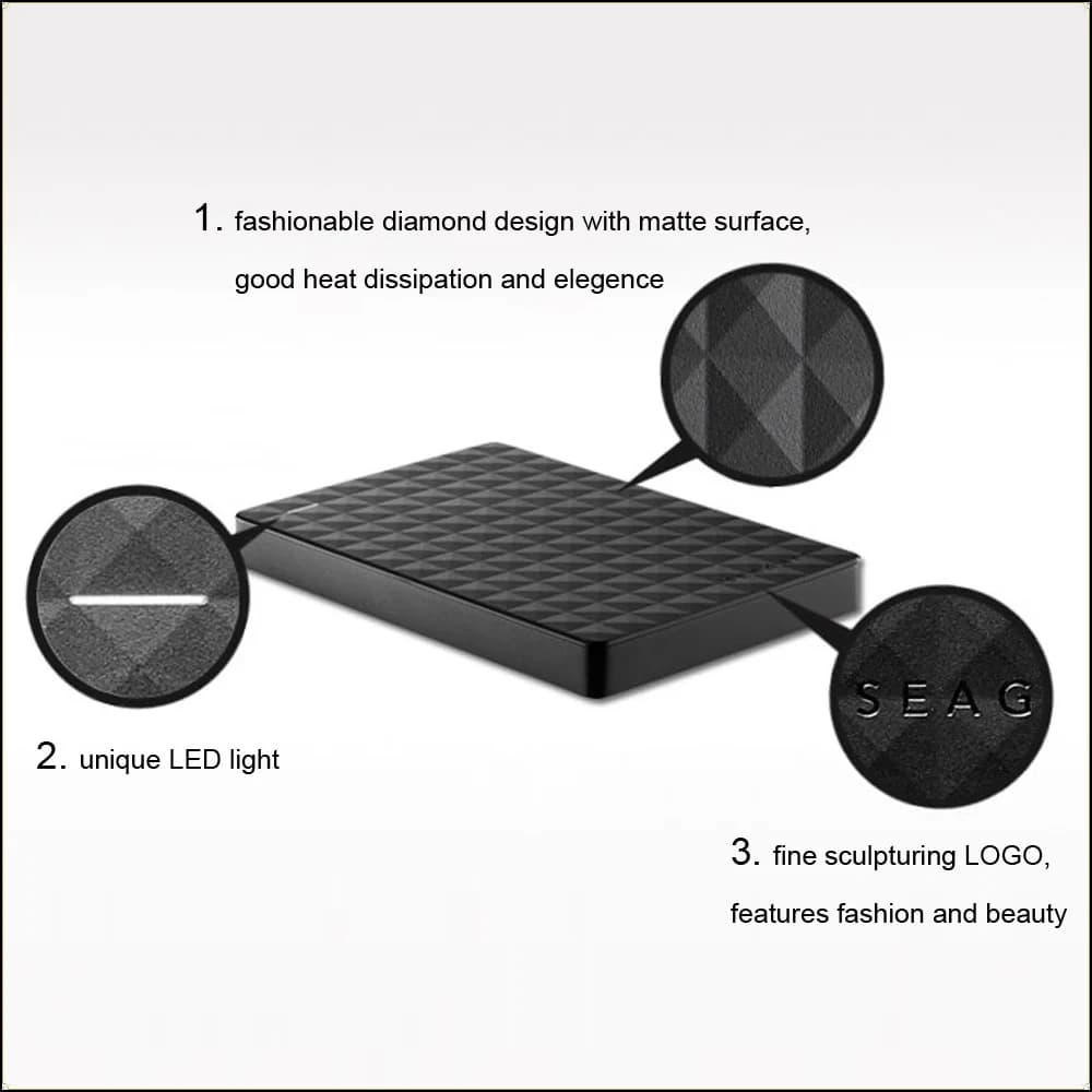 Nuovo Disco Rigido Esterno Seagate Expansion HDD da 1TB 2TB USB3.0, Disco Rigido Portatile da 2.5 Pollici