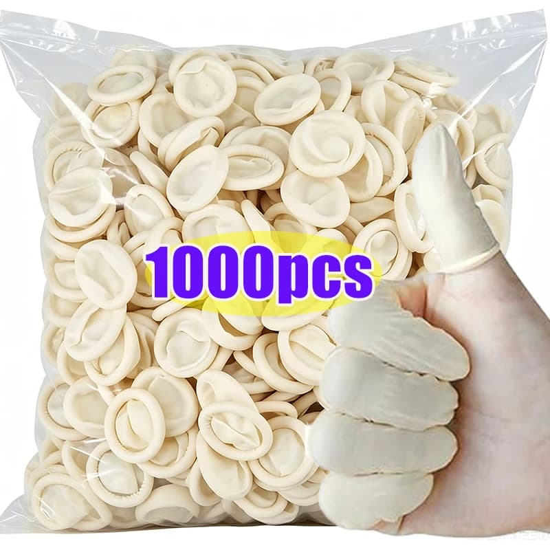1000pcs White Disposable Finger Cots Gloves Dust-proof Anti Slip Multi-purpose Durable Finger Cots Fingertip Cleaning Tools