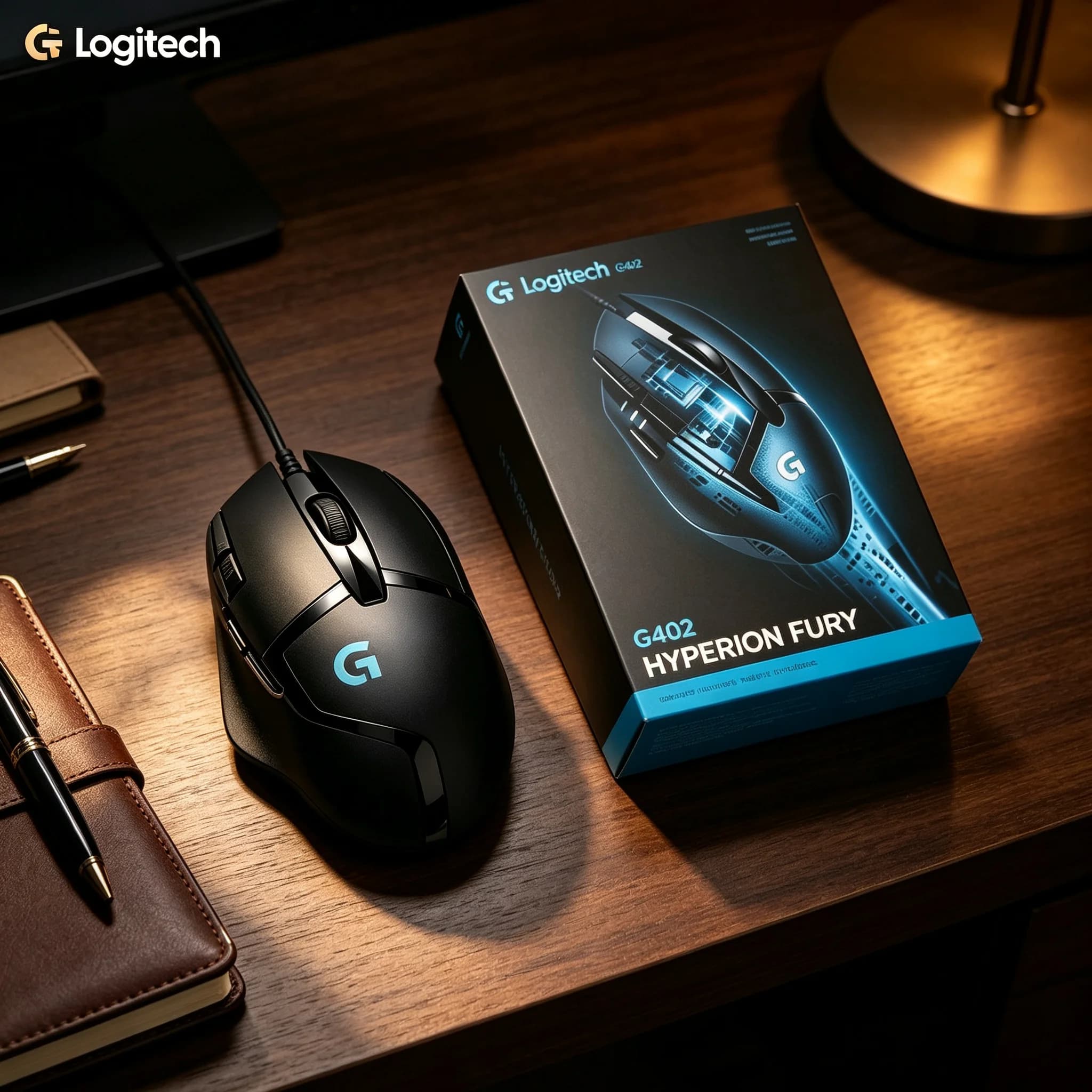 Logitech G402 Hyperion Fury Wired Gaming Mouse Original Box Packing 8 Programmable Buttons High‑speed Sensor Mice for Gaming and