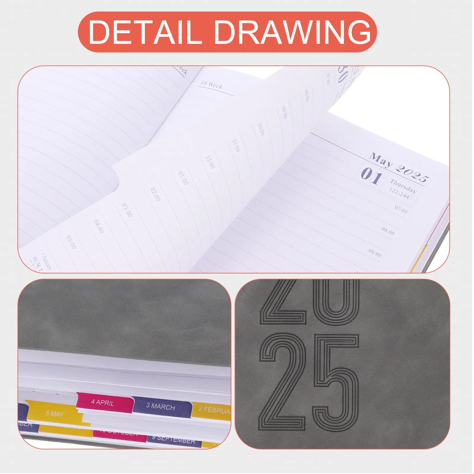 Agenda 2025, Blocco Note Mini A5 Portatile, Organizer Giornaliero, Pianificatore Annuale, Quaderno per Pianificazione Accademica e Aziendale