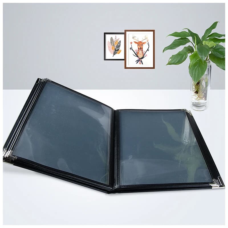Per inserti 148x210mm Menu Libro A5 Ricetta Clip Lista prezzi Pelle PU