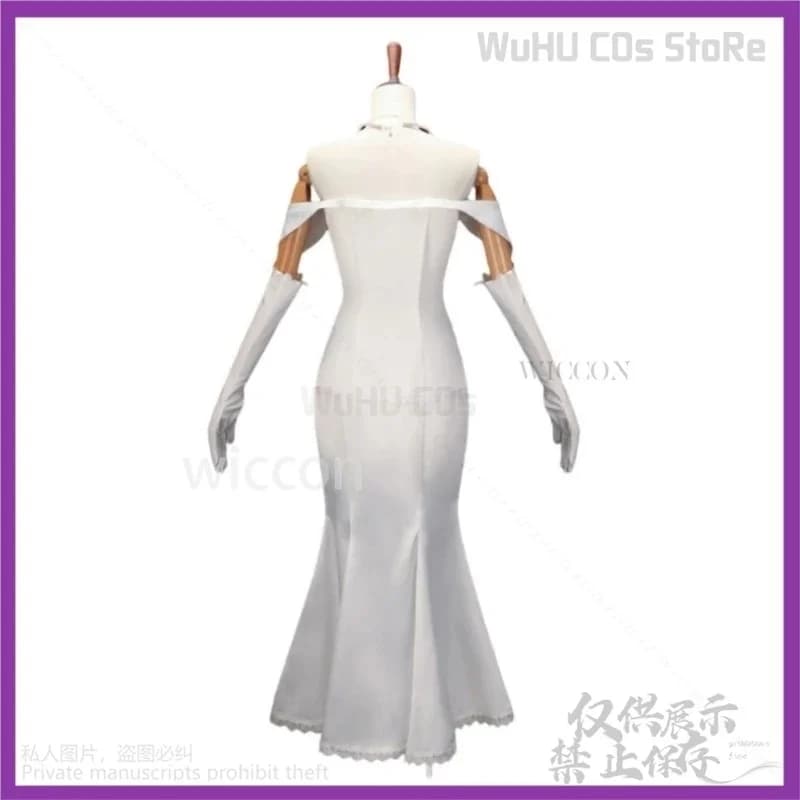 c;4,h'6\e/7;Anime Re:Life In A Different World From Zero Cosplay Emilia Costume White Evening Dress Wig Woman Sexy Cb;6,k'8\s.9/