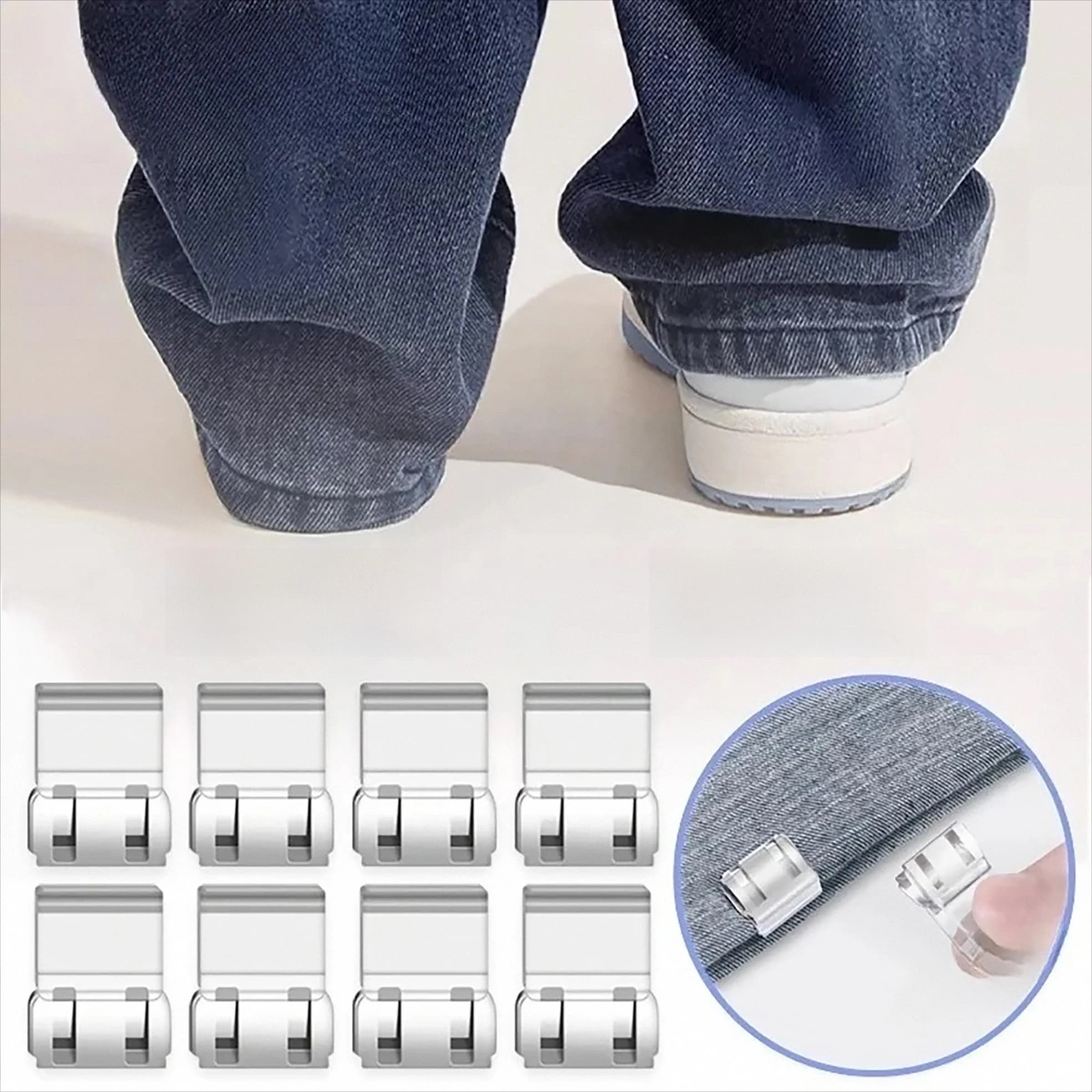 Invisible clip for narrow trouser leg, 4-10 pieces, non-slip clip for trouser edges, fast fastening edge clip, hidden regulator for trousers, sewing accessories