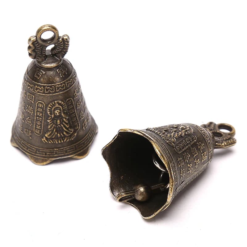 1PC Chinese Mini Sculpture Pray Guanyin Buddha Bell DIY Wind Chime Pendant Decor【Homeclub】