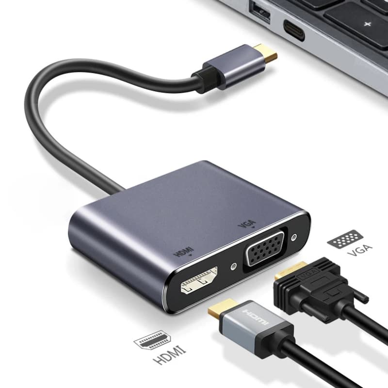 Docking station HUB USB C 4 IN 1 Adattatore compatibile HDMI 4K @ 60Hz Tipo C a HDMI PD100W HUB USB 3.0 Splitter USB C per MacBook