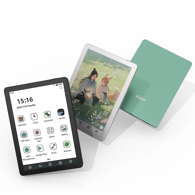 Bigme B6 Tablet E-Ink a colori da 6 pollici, E-Reader da 64 GB con retroilluminazione e sistema operativo Android 14