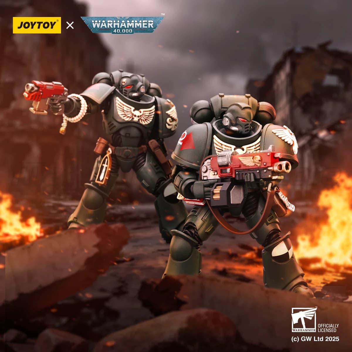 【MT】JOYTOY Warhammer 40K Dark Angels Intercessors Brother Nadael Asharr 2PCS 1/18 Action Figure Toy Collection